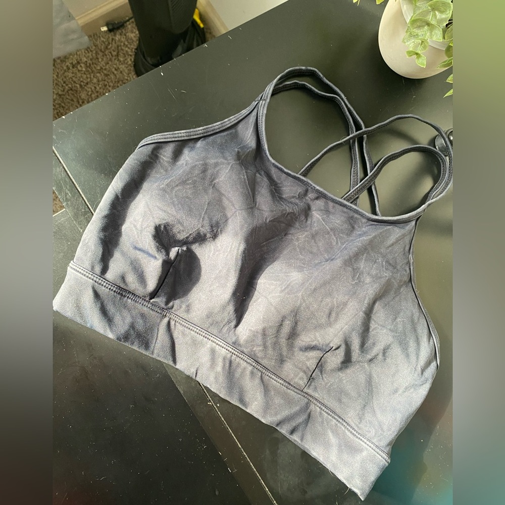 Navy blue womens sports bra size small